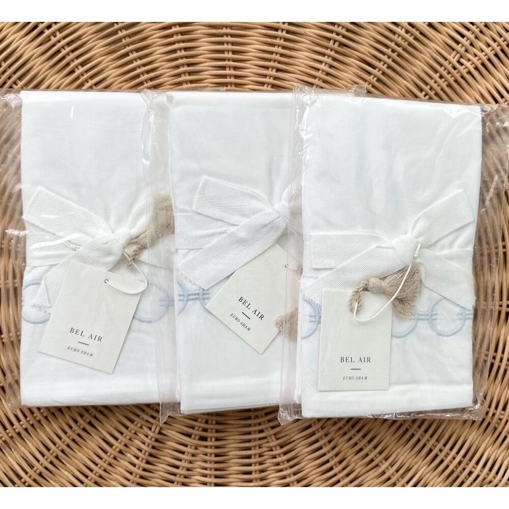 NEW Serena & Lily Bel Air Euro Pillow Sham-Sky Blue